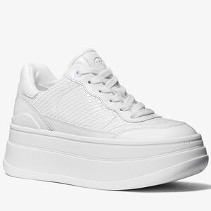Michael Kors Hayes Snake Embossed Leather Platform Sneaker